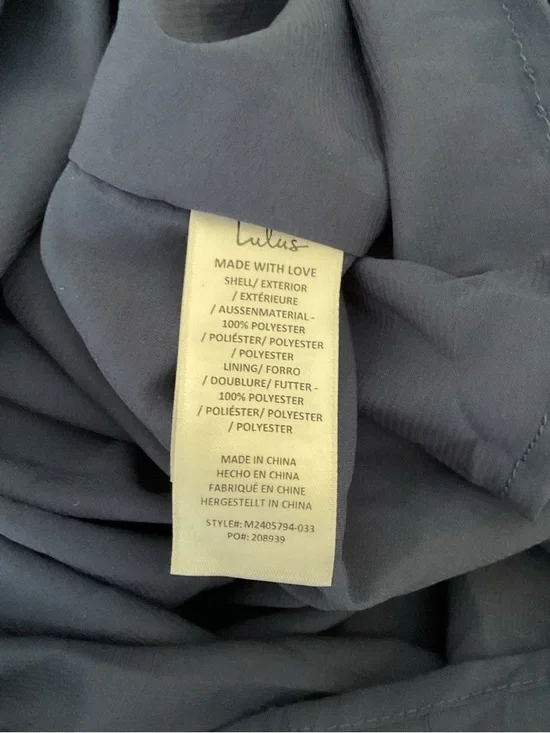 Lulus Auria Navy Blue Chiffon Drop Waist Square Neckline Maxi Dress NWT Small - Picture 11 of 15